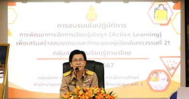 การอบรมเชิงปฏิบัติการพัฒนาการจัดการเรียนรู้เชิงรุก (Active Learning) เพื่อเสริมสร้างสมรรถนะและทักษะของผู้เรียนในศตวรรษที่ 21 กลุ่มสาระการเรียนรู้ภาษาไทย รุ่นที่ 2